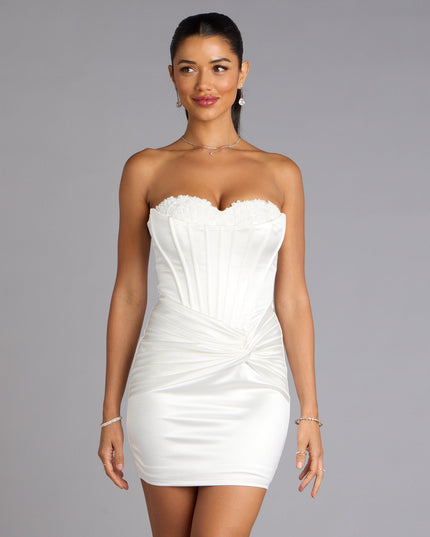 Alexia Satin Lace Bustier Mini Dress