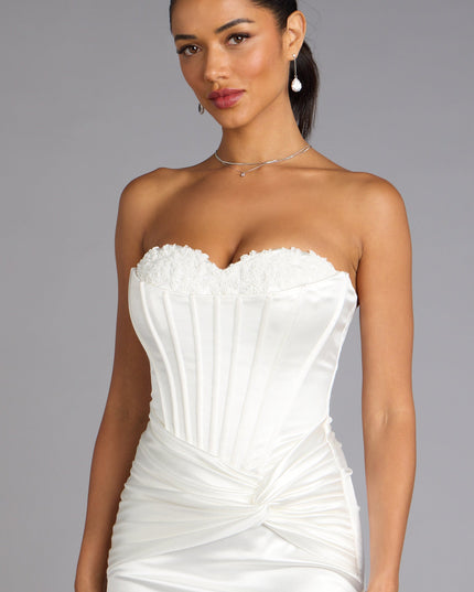 Alexia Satin Lace Bustier Mini Dress