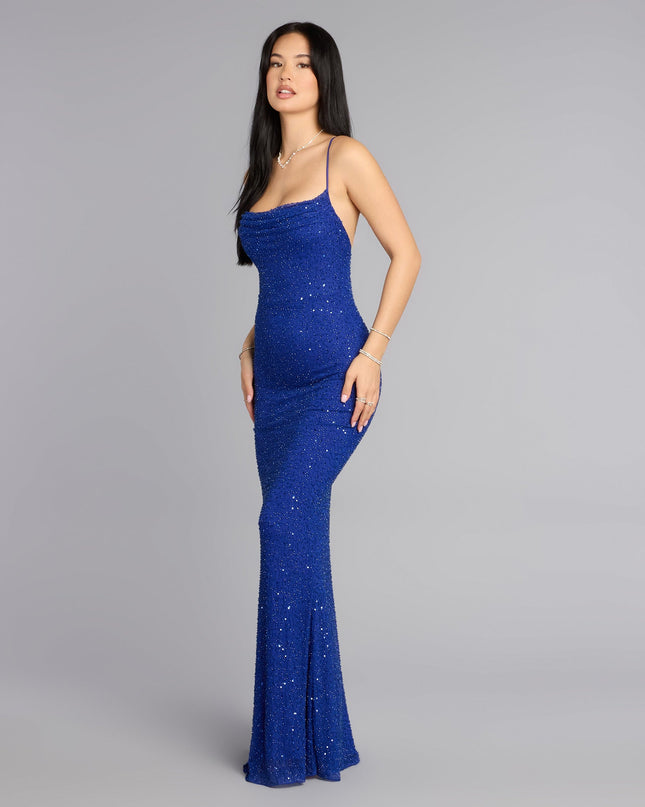 Meara Beaded Sequin Mermaid Formal Dress