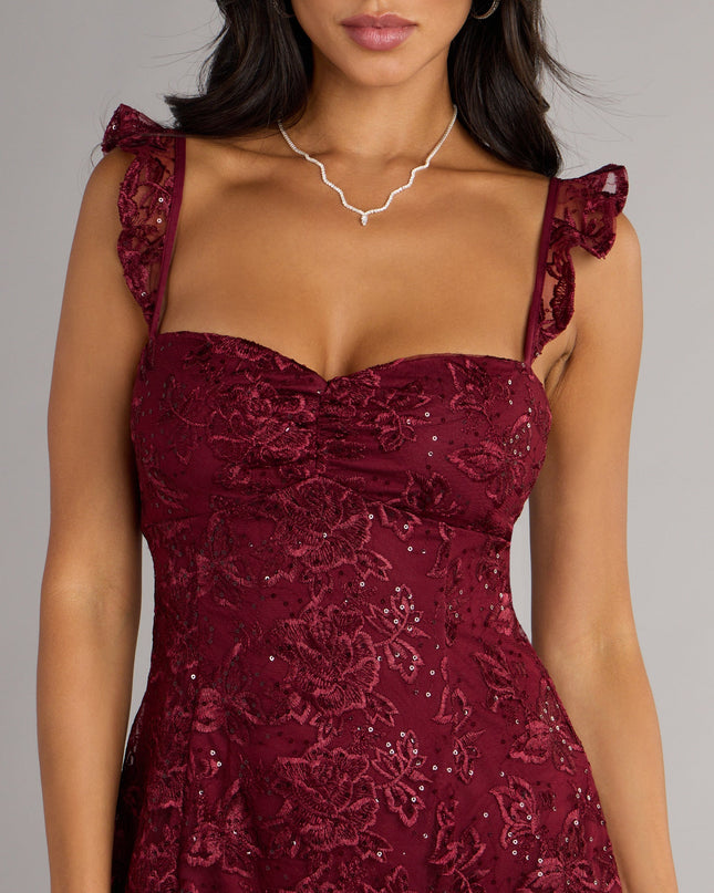 Stroll The Garden Butterfly Lace A-Line Mini Dress