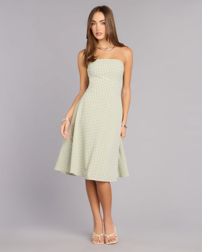 Sunny Day Cutie Gingham Midi Dress