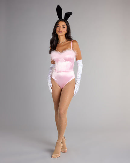 Iconic Bunny Satin Corset Bodysuit