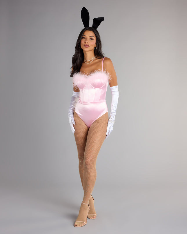 Iconic Bunny Satin Corset Bodysuit