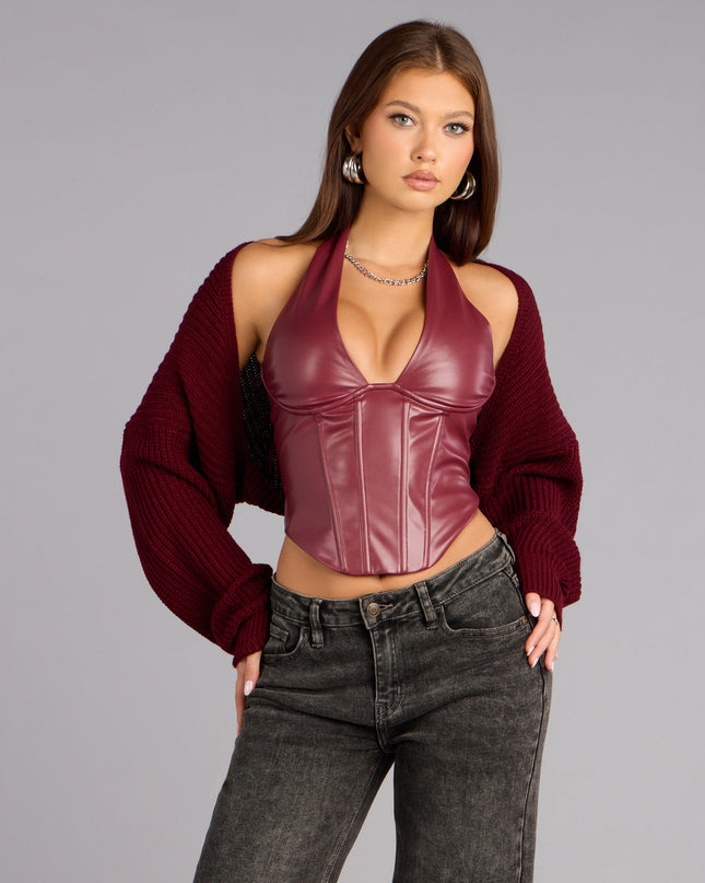 Sweet And Cozy Oversized Knit Sweater Bolero