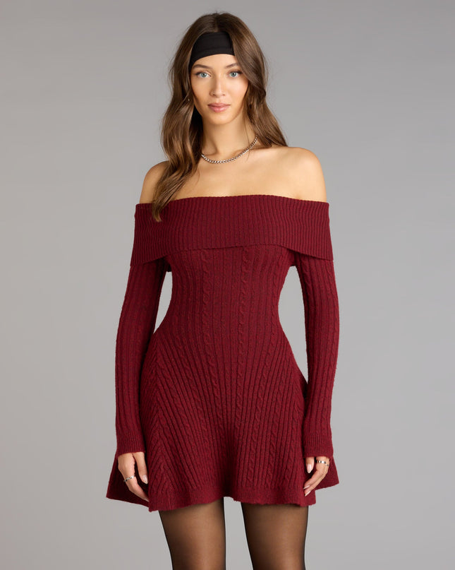 Wrapped Up Cute Off-The-Shoulder Dress