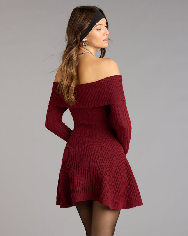 Wrapped Up Cute Off-The-Shoulder Dress