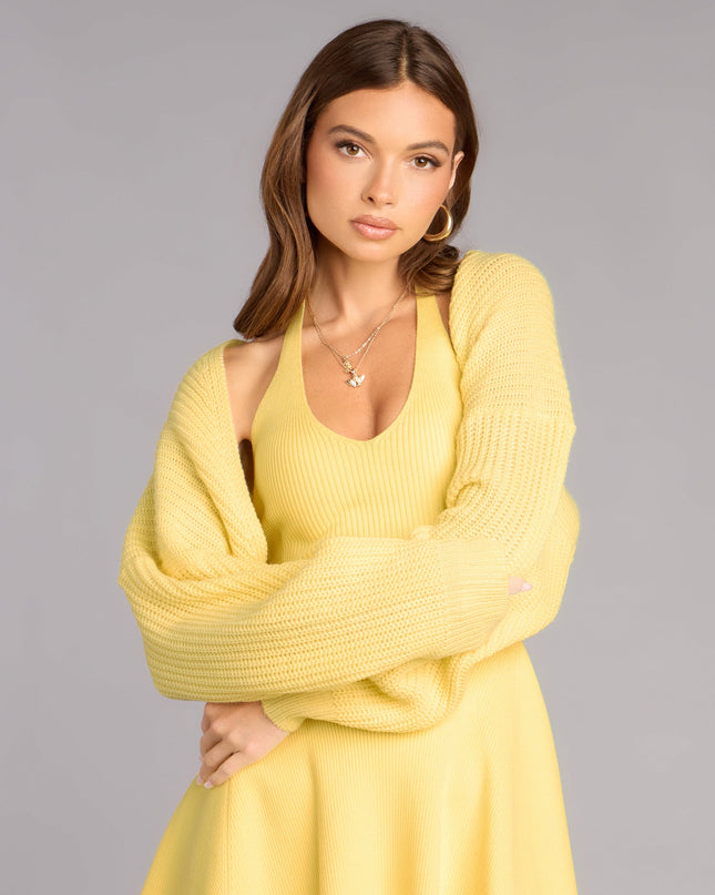 Sweet And Cozy Oversized Knit Sweater Bolero
