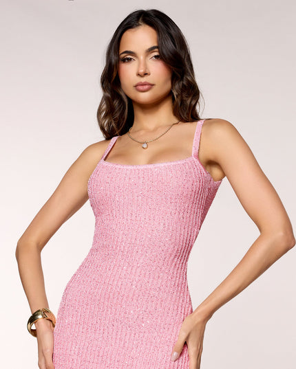 Upscale Sparkle Sequin Low Back Maxi Dress