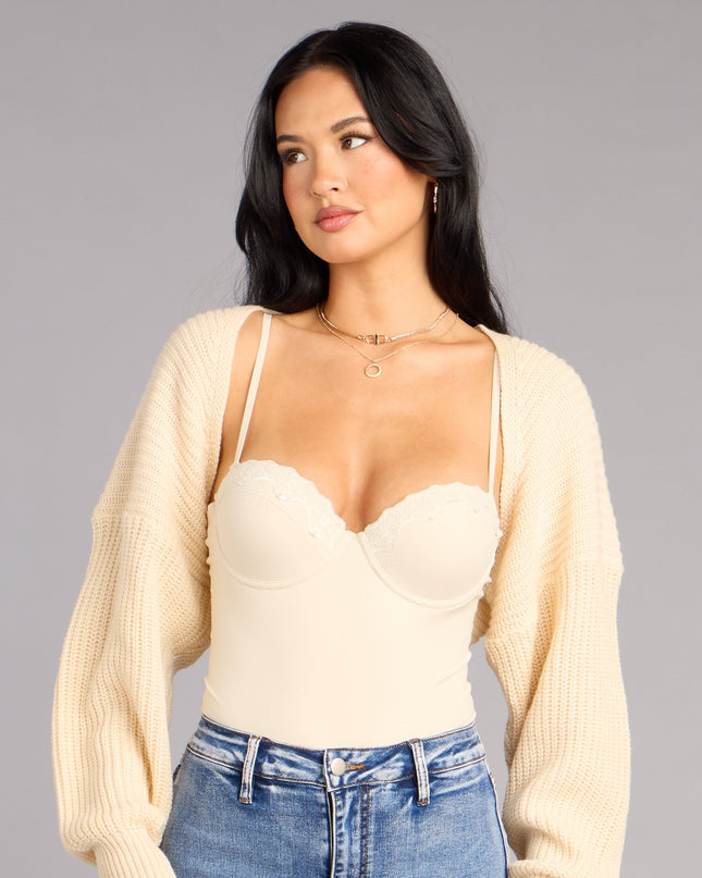 Sweet And Cozy Oversized Knit Sweater Bolero