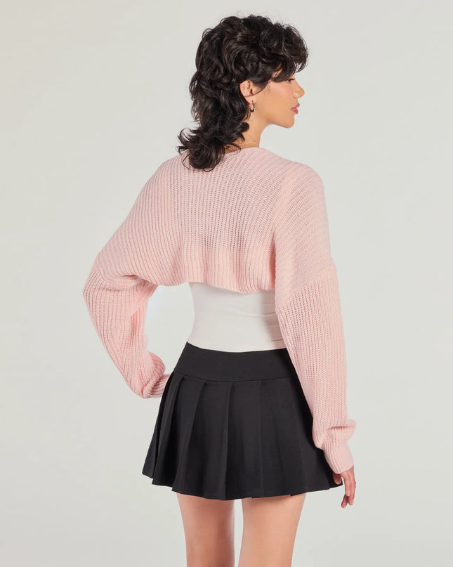 Sweet And Cozy Oversized Knit Sweater Bolero