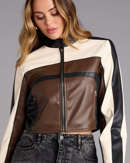 Life In The Fast Lane Crop Moto Jacket
