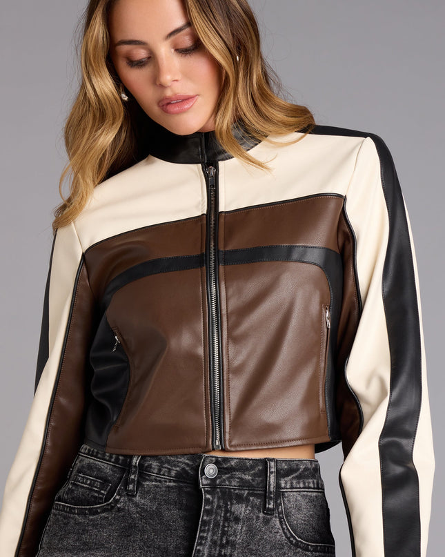 Life In The Fast Lane Crop Moto Jacket