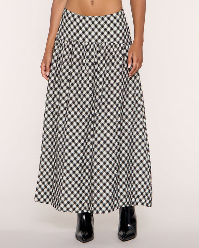 Pattern Play Gingham Plaid A-Line Maxi Skirt