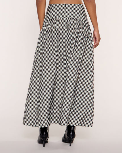 Pattern Play Gingham Plaid A-Line Maxi Skirt