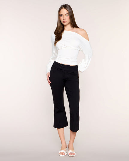 Double Take Low-Rise Flared Capri Pants