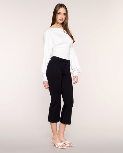 Double Take Low-Rise Flared Capri Pants