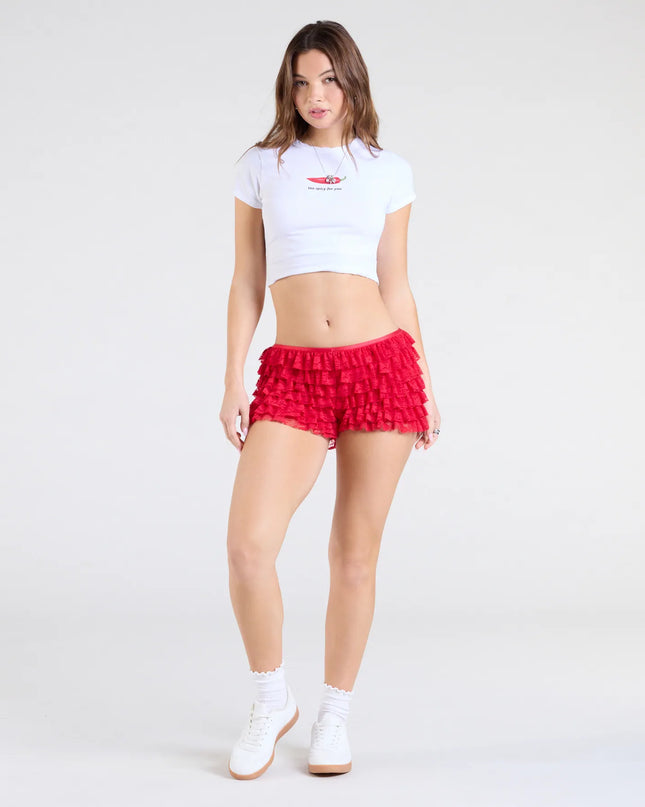 Chic Fairytale Tiered Lace Hot Shorts
