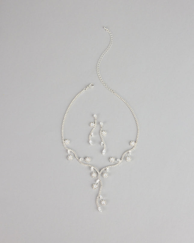 Crystal Vine Necklace And Earring Set