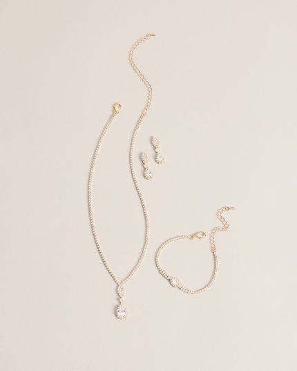 Polished Sparkle Rhinestone Jewelry Set
