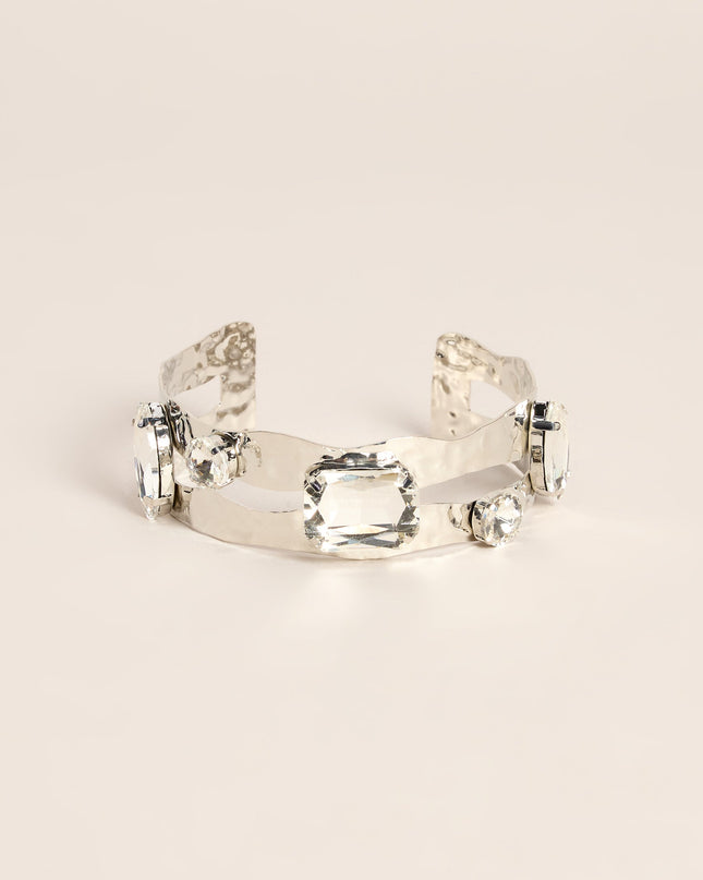 High Shine Rhinestone Statement Cuff Bracelet