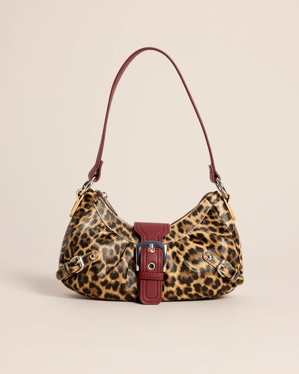 Wild Card Leopard Buckle Shoulder Bag