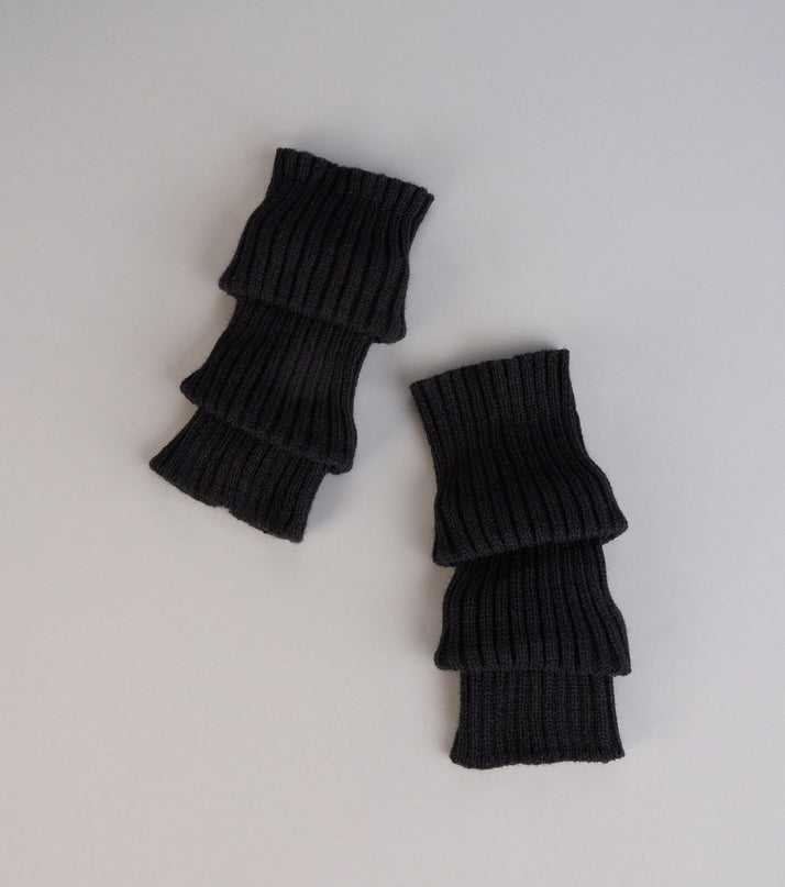Stylish Layer Rib Knit Leg Warmers