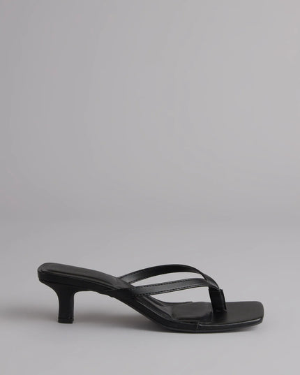 Feeling Chic Thong Square Toe Heels