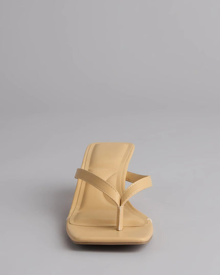 Feeling Chic Thong Square Toe Heels
