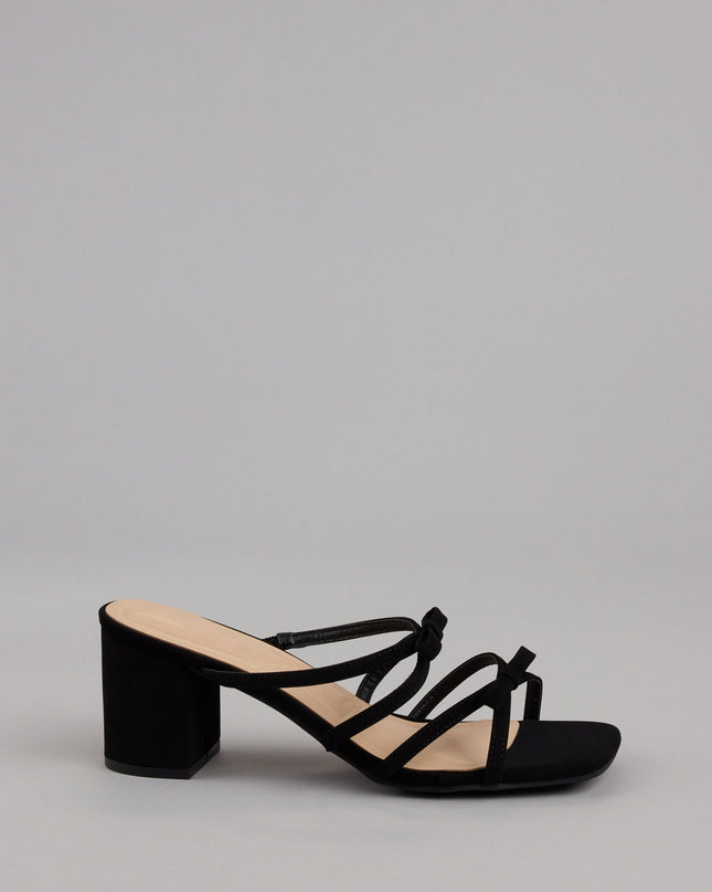 All Day Cute Bow Strap Block Heel Mules