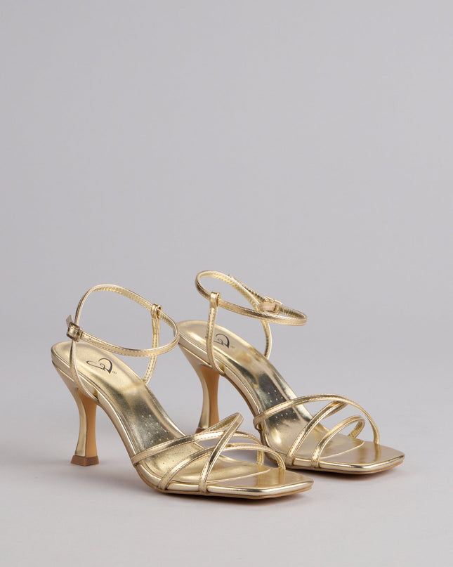 Shine Hour Metallic Strappy Stiletto Heels