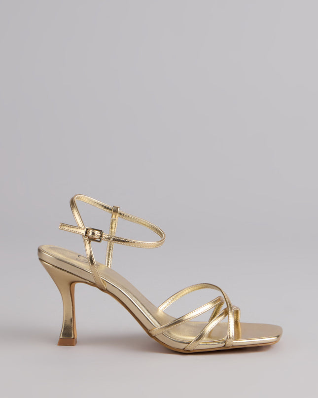 Shine Hour Metallic Strappy Stiletto Heels