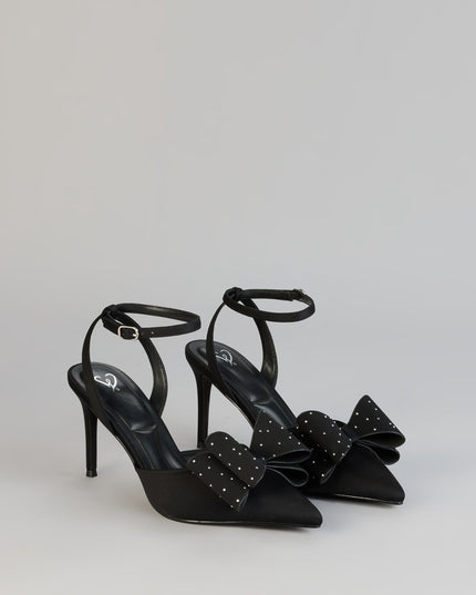 Glam Agenda Rhinestone Bow Pumps