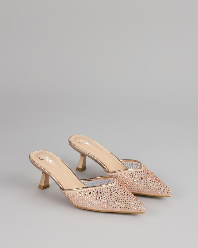 Crystal Beam Pointed Toe Mules