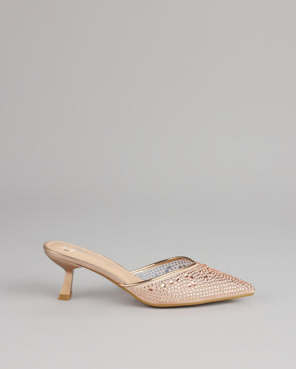 Crystal Beam Pointed Toe Mules