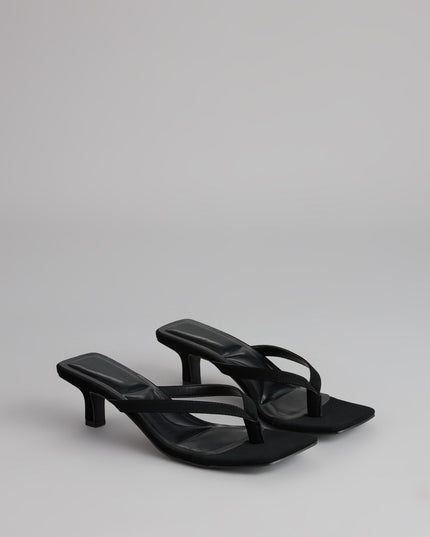 Feeling Chic Thong Square Toe Heels