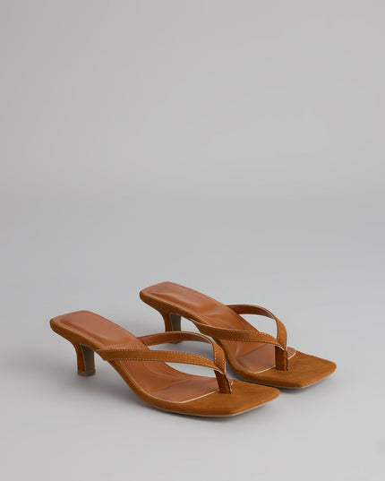Feeling Chic Thong Square Toe Heels