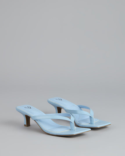 Feeling Chic Thong Square Toe Heels