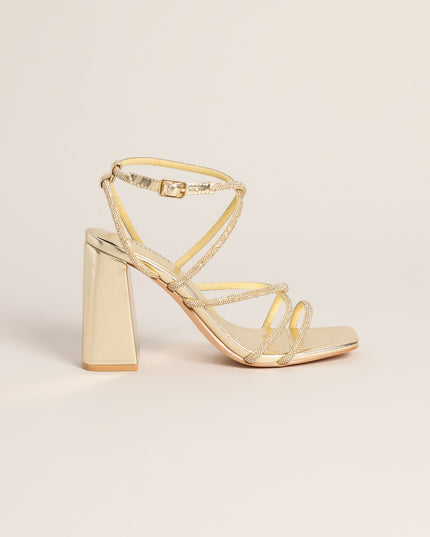 Glam Agenda Rhinestone Block Heels