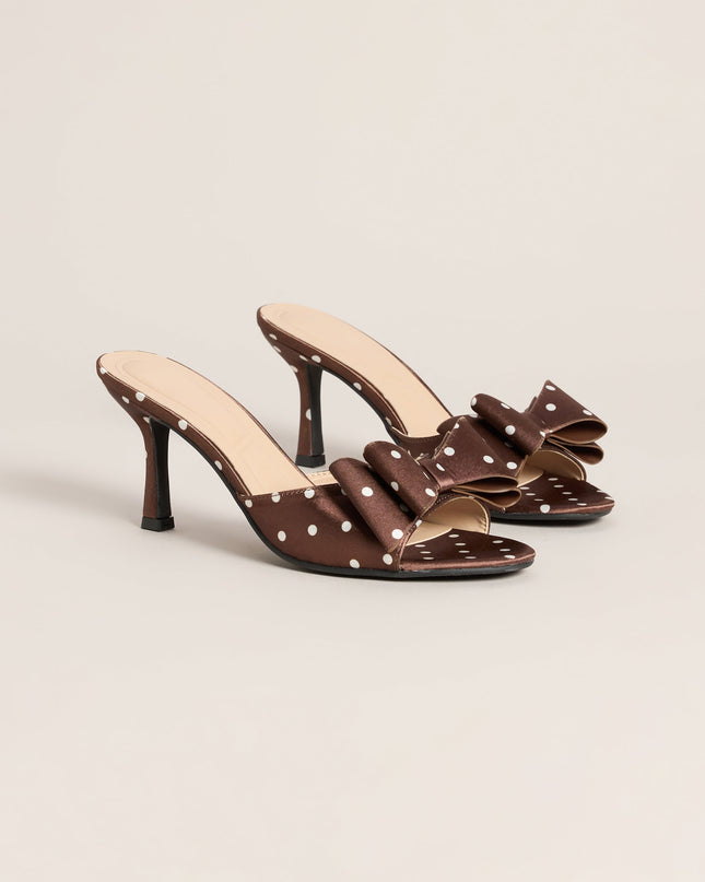 Poised Step Polka Dot Bow Mules