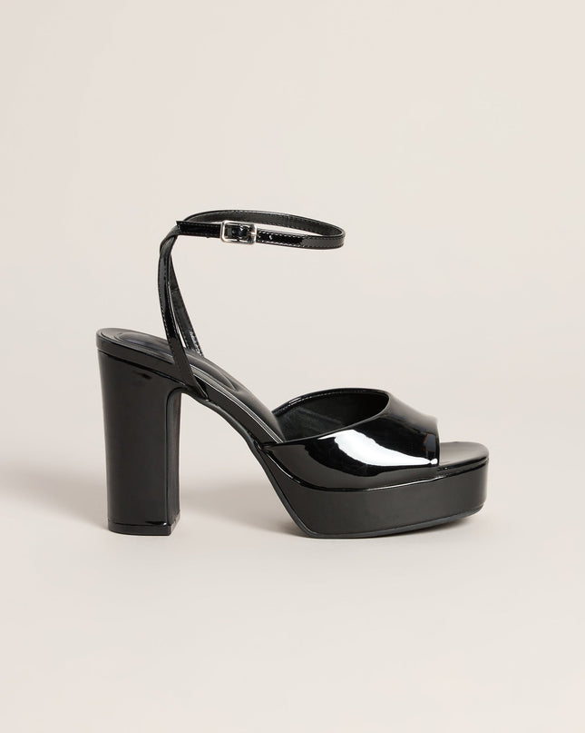 Gloss Boss Patent Platform Block Heels