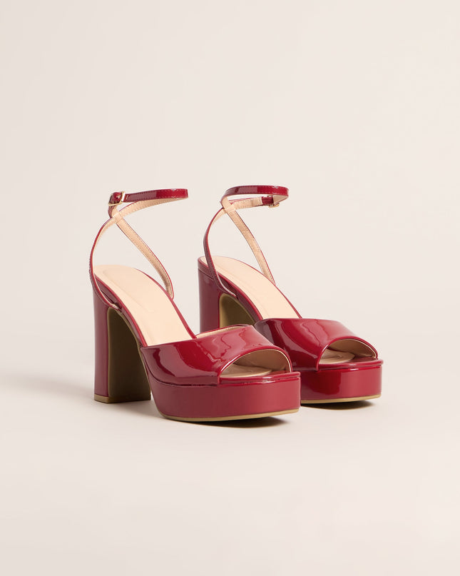 Gloss Boss Patent Platform Block Heels