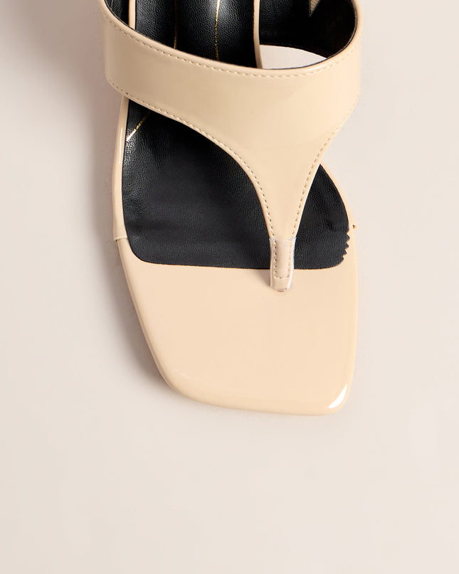 Sleek Step Patent Thong Kitten Heels