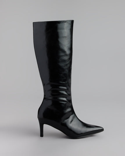 Sleek Stance Faux Leather Stiletto Boots