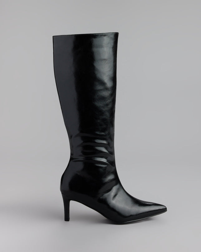 Sleek Stance Faux Leather Stiletto Boots