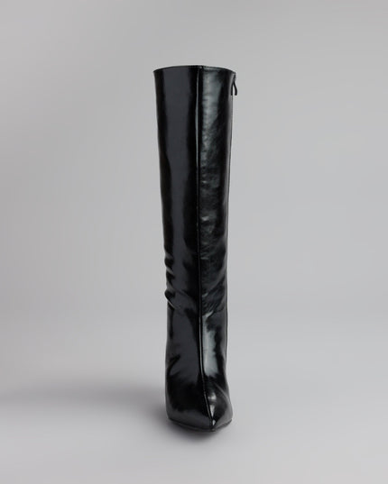 Sleek Stance Faux Leather Stiletto Boots