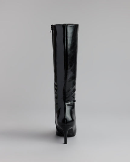 Sleek Stance Faux Leather Stiletto Boots