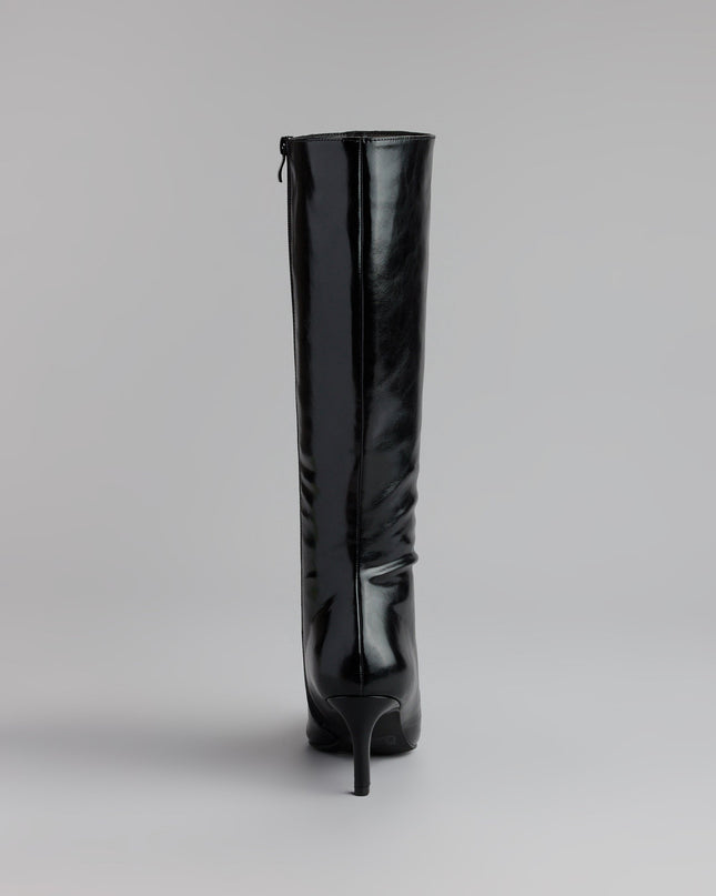 Sleek Stance Faux Leather Stiletto Boots