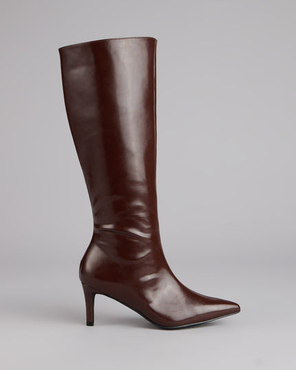 Sleek Stance Faux Leather Stiletto Boots