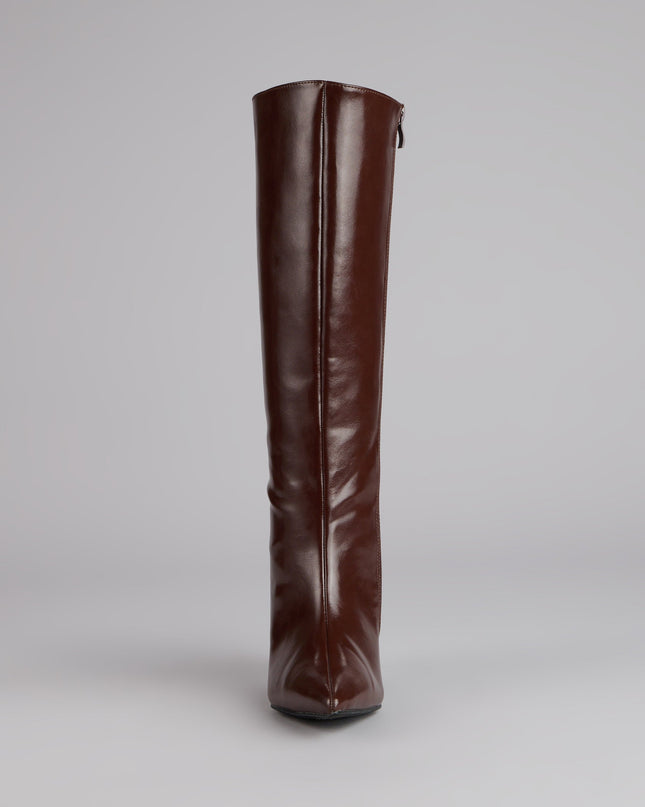 Sleek Stance Faux Leather Stiletto Boots