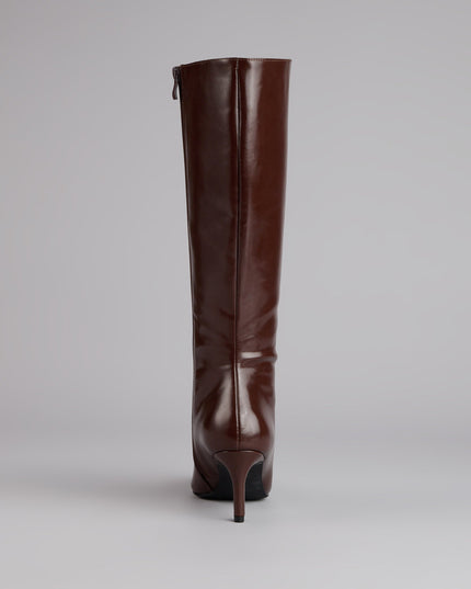 Sleek Stance Faux Leather Stiletto Boots